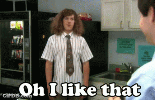 Man In Striped Shirt And Tie Saying Oh I Like That GIF