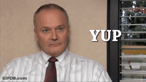 Man In Striped Shirt And Tie Saying Yup GIF