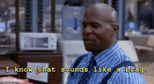 Man In Striped Shirt And Tie Says I Know That Sounds Like A Brag GIF
