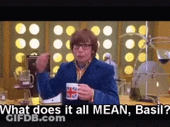 Man In Striped Shirt And Tie Says What Does That Even Mean GIF
