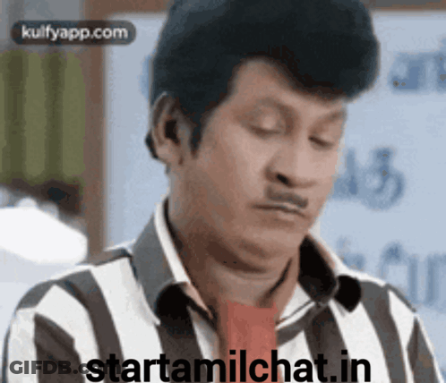 Man In Striped Shirt And Tie With Start Tamil Chat GIF