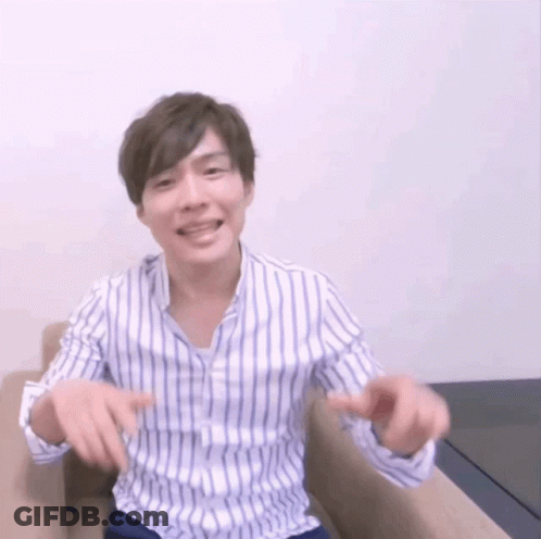 Man In Striped Shirt Hands Outstretched GIF