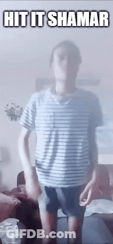 Man In Striped Shirt Hit It Shamar GIF