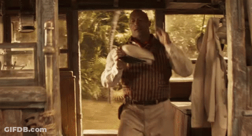 Man In Striped Shirt Holding Hat And Sword GIF
