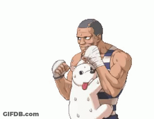 Man In Striped Shirt Holding Teddy Bear GIF