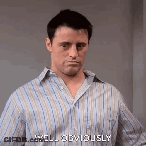 Man In Striped Shirt Making Face Saying Well Obviously GIF