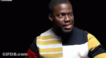 Man In Striped Shirt Making Funny Face GIF