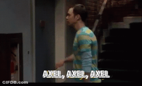 Man In Striped Shirt Saying Axel Axel Axel GIF