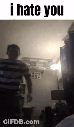 Man In Striped Shirt Saying I Hate You GIF