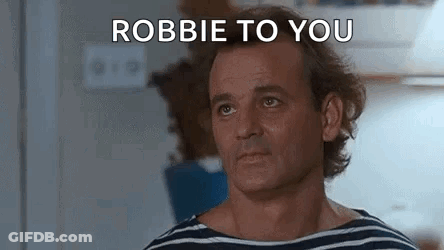 Man In Striped Shirt Saying Robbie To You GIF