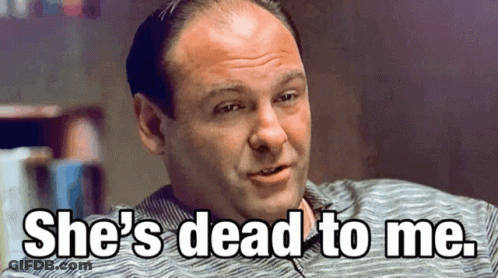 Man In Striped Shirt Saying She's Dead To Me GIF