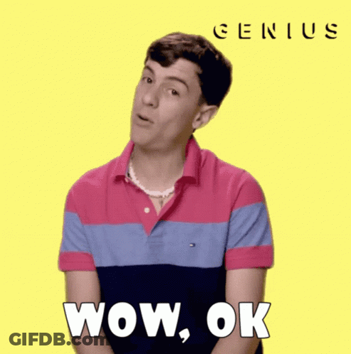 Man In Striped Shirt Saying Wow Ok GIF