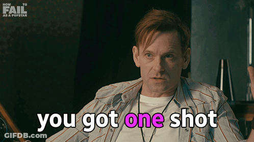 Man In Striped Shirt Says You Got One Shot GIF