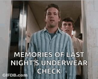 Man In Striped Shirt Standing In Doorway Next To Man In White Shirt GIF