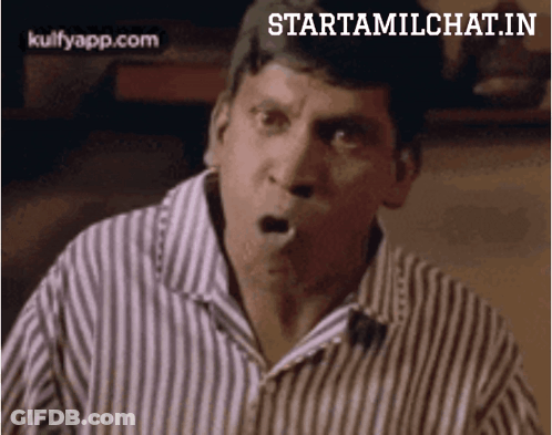 Man In Striped Shirt Surprised GIF