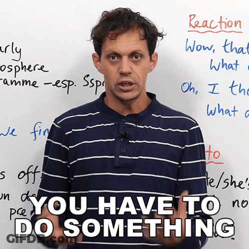 Man In Striped Shirt Whiteboard You Have To Do Something GIF