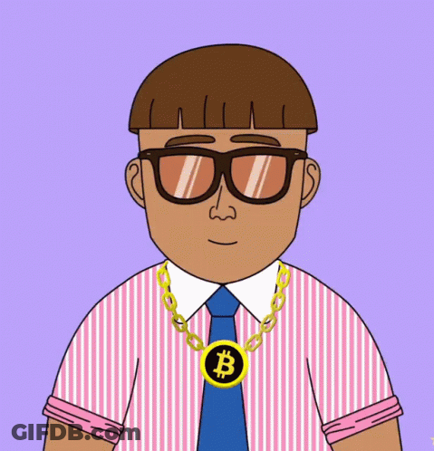 Man In Striped Shirt With Gold Chain Letter B GIF