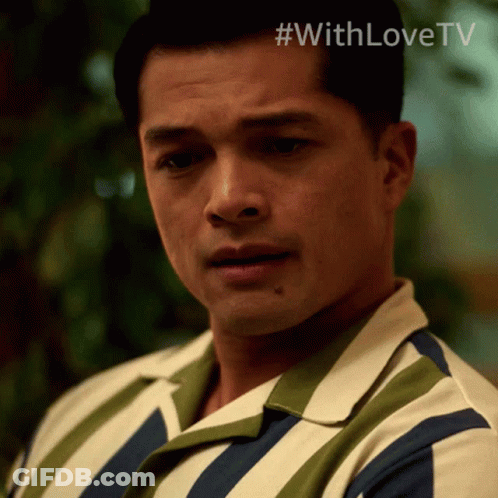 Man In Striped Shirt With #Withlovetv GIF