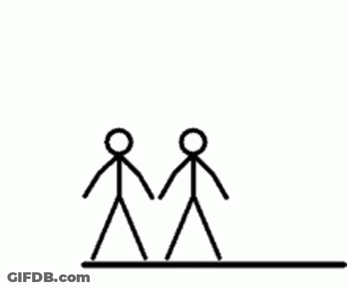 Man In Striped Suit Jumping And Dancing With Penguins GIF