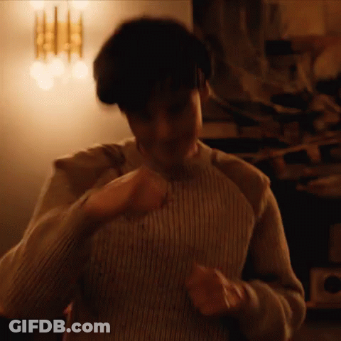 Man In Striped Sweater Dancing GIF