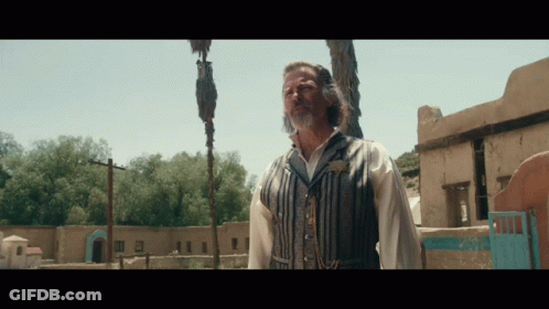 Man In Striped Vest At Motel GIF