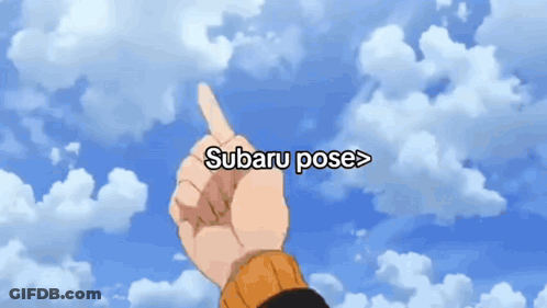 Man In Subaru Pose Standing In Front Of Train GIF
