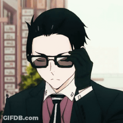 Man In Suit Adjusting Glasses GIF
