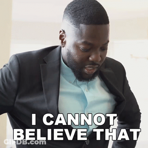 Man In Suit And Blue Shirt Saying I Cannot Believe That GIF