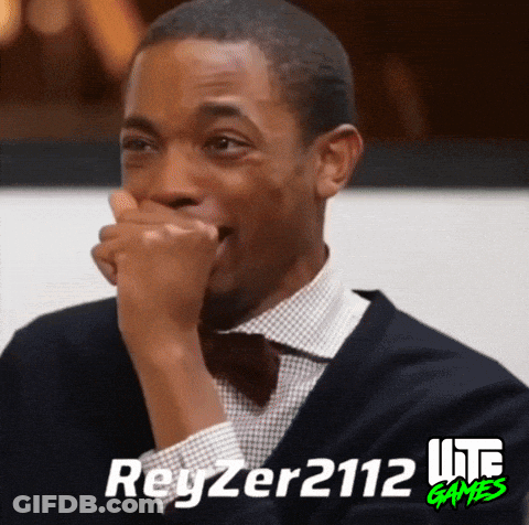 Man In Suit And Bow Tie Covering Mouth With Reyzer2112 Lite Games GIF