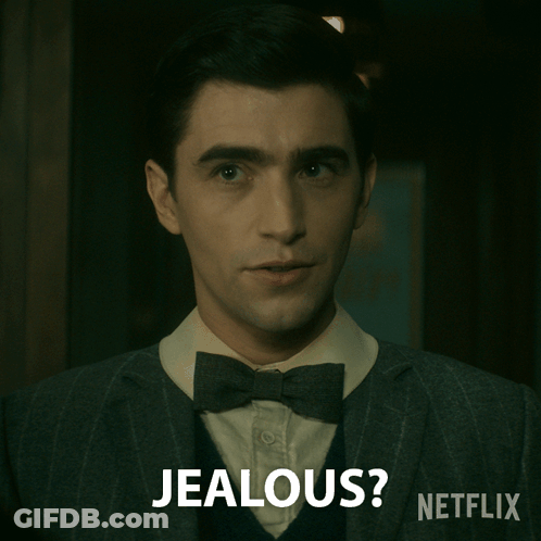 Man In Suit And Bow Tie Jealous GIF