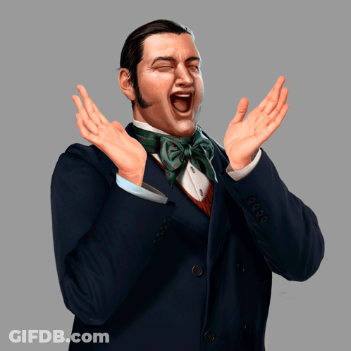 Man In Suit And Bow Tie Screaming Hands In Air GIF