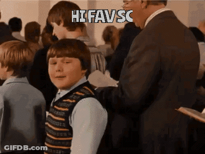 Man In Suit And Boy In Striped Vest Saying Hi Favsc GIF