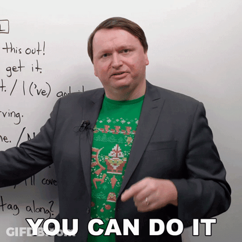 Man In Suit And Green Sweater Says You Can Do It GIF