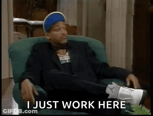 Man In Suit And Hat Says I Just Work Here GIF