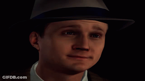 Man In Suit And Hat With Blue X GIF