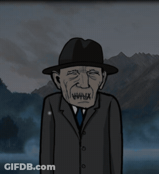 Man In Suit And Hat With X On Mouth GIF