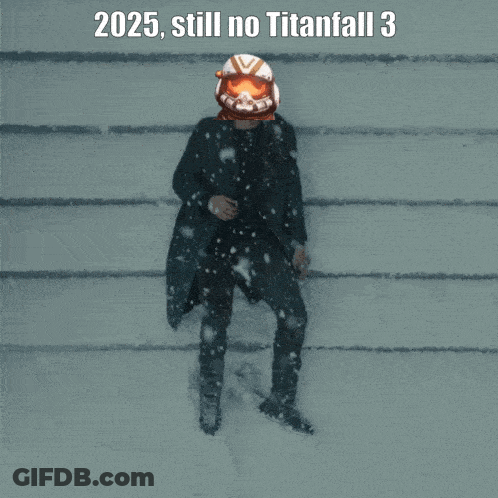 Man In Suit And Helmet Standing In Snow 2025 Still No Titanfall 3 GIF