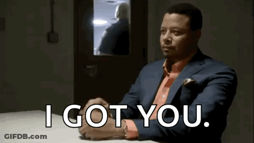 Man In Suit And Orange Shirt Saying I Got You GIF