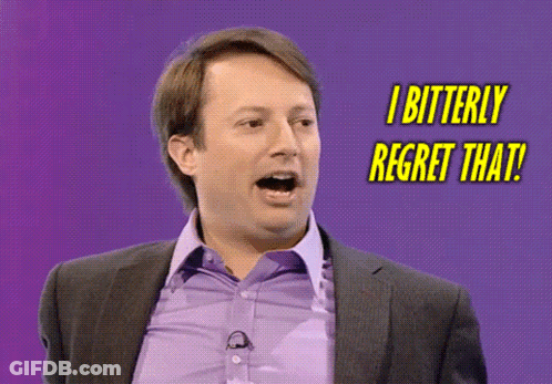 Man In Suit And Purple Shirt Saying I Regret GIF
