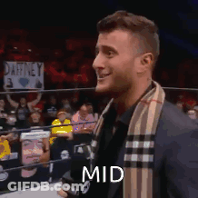 Man In Suit And Scarf Holding Microphone GIF