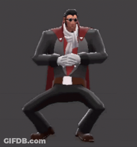 Man In Suit And Scarf Squatting GIF