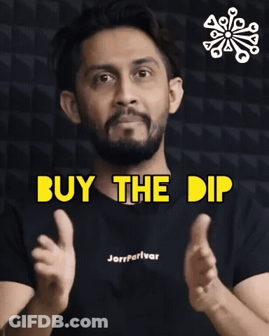 Man In Suit And Sunglasses Holding Money Saying Me Buying The Dip GIF