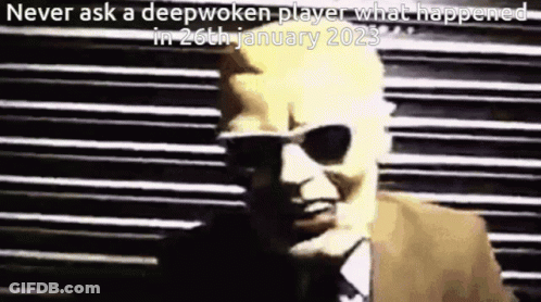 Man In Suit And Sunglasses Says Never Ask Deepwoken Player Jan 26 2023 GIF