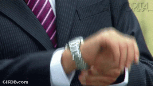 Man In Suit And Tie Adjusting Watch GIF