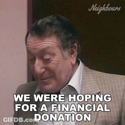 Man In Suit And Tie Asking For Donation GIF