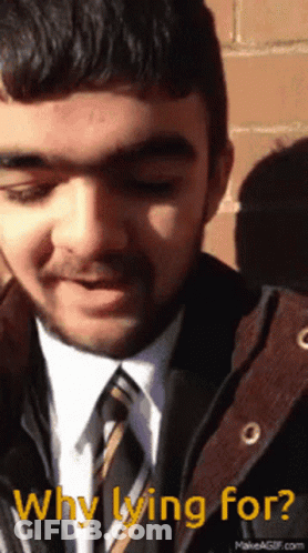 Man In Suit And Tie Asking Why He Is Lying For GIF