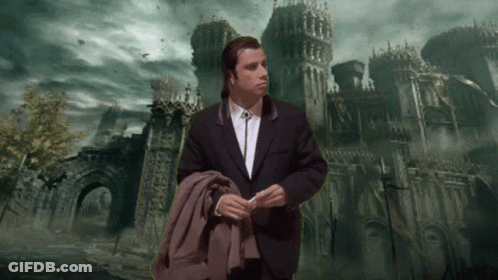 Man In Suit And Tie At Castle GIF
