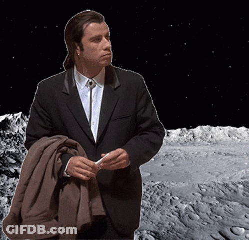 Man In Suit And Tie Before Moon GIF