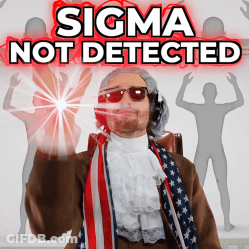 Man In Suit And Tie Before Sigma Not Detected Sign GIF
