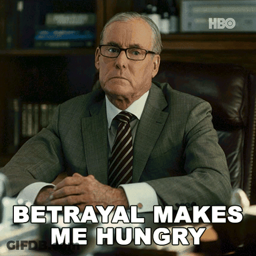 Man In Suit And Tie Betrayal Makes Me Hungry GIF